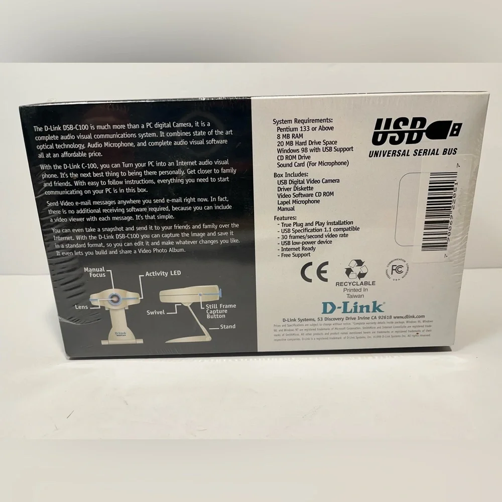 D-Link DSB-C100 WebCam USB Digital Video Camera NEW Sealed